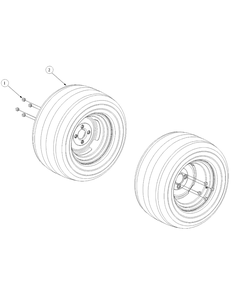 Wheel Assembly Diagram and Parts List for M50-KHS 53AB5BBP750-23HP-OHV Cub Cadet Lawn Tractor